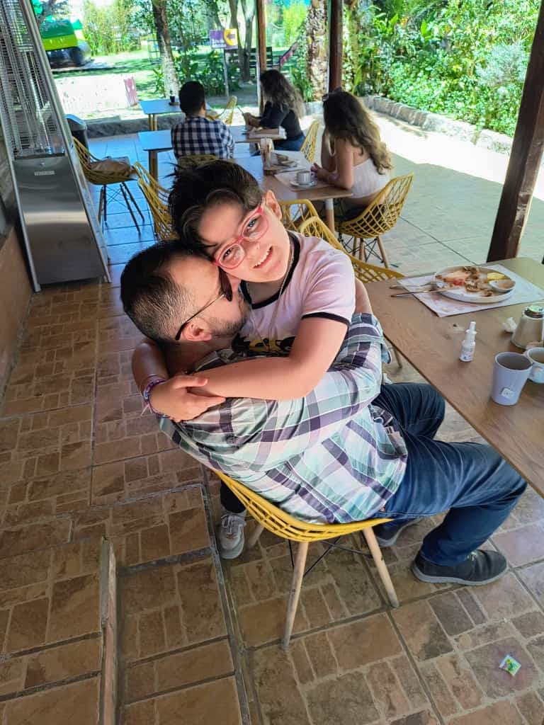 Con su papá